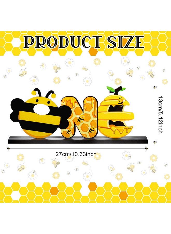 Queekay Bee One Letter Sign Wooden Table Centerpieces Summer First Honey Bee Day Photo Prop Table Centerpieces Decorations For Boys Girls Baby Shower Sweet Bee 1St Theme Birthday Party Supplies - Image 3