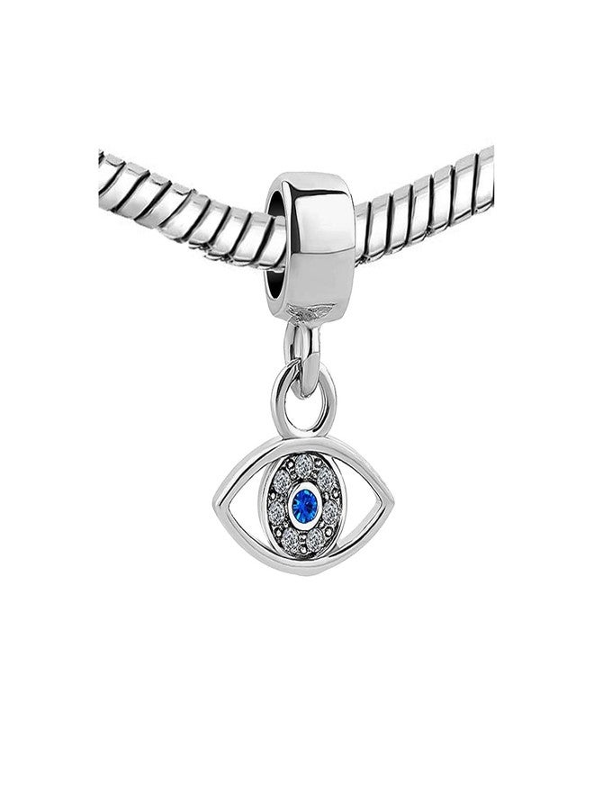 KunBead Blue Evil Eye Love Dangle Charms Compatible with Pandora Bracelet Necklace Birthday Jewelry Gifts for Women - Image 2