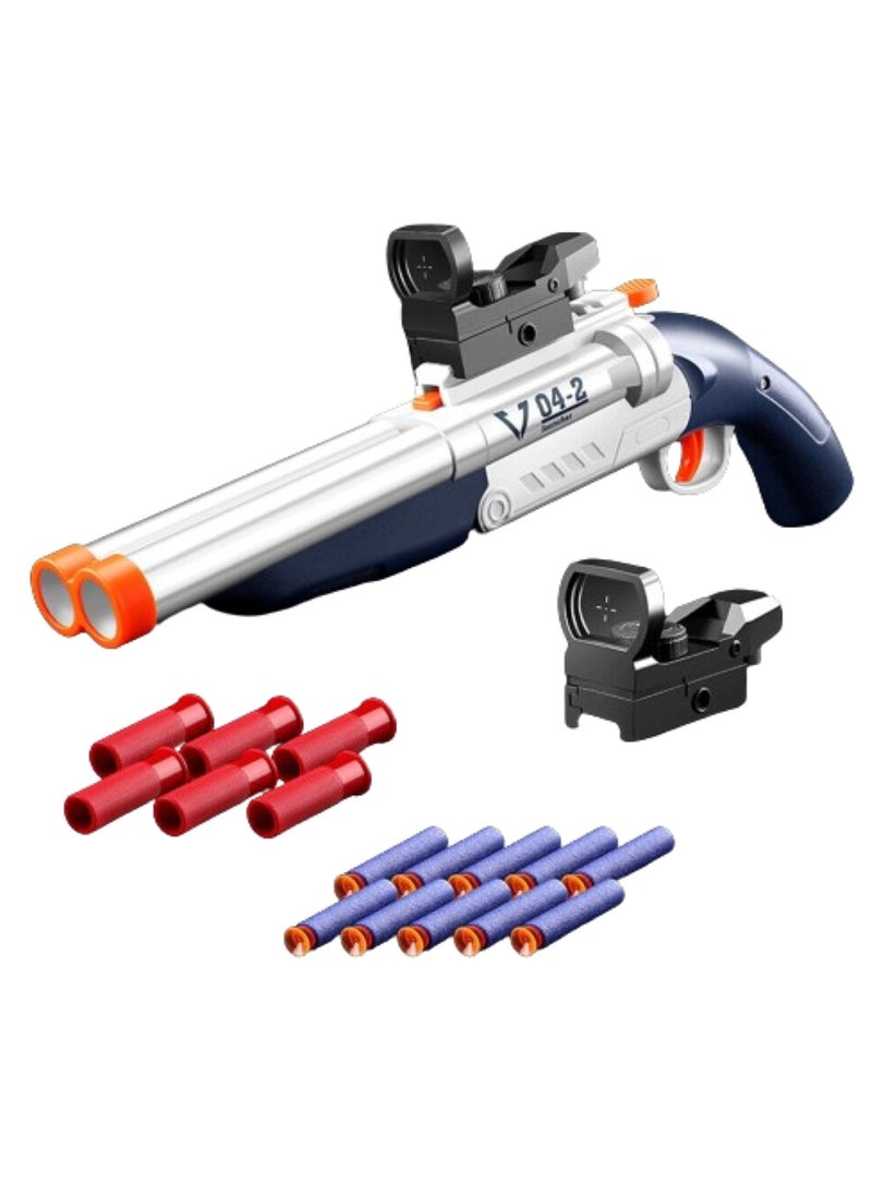 FUSIONPULSE Double Barrel 2 in 1 Blaster Shotgun with 20 Foam Bullets & 6 Shell,Scope, Lights Empty Shell Ejecting  - Image 2