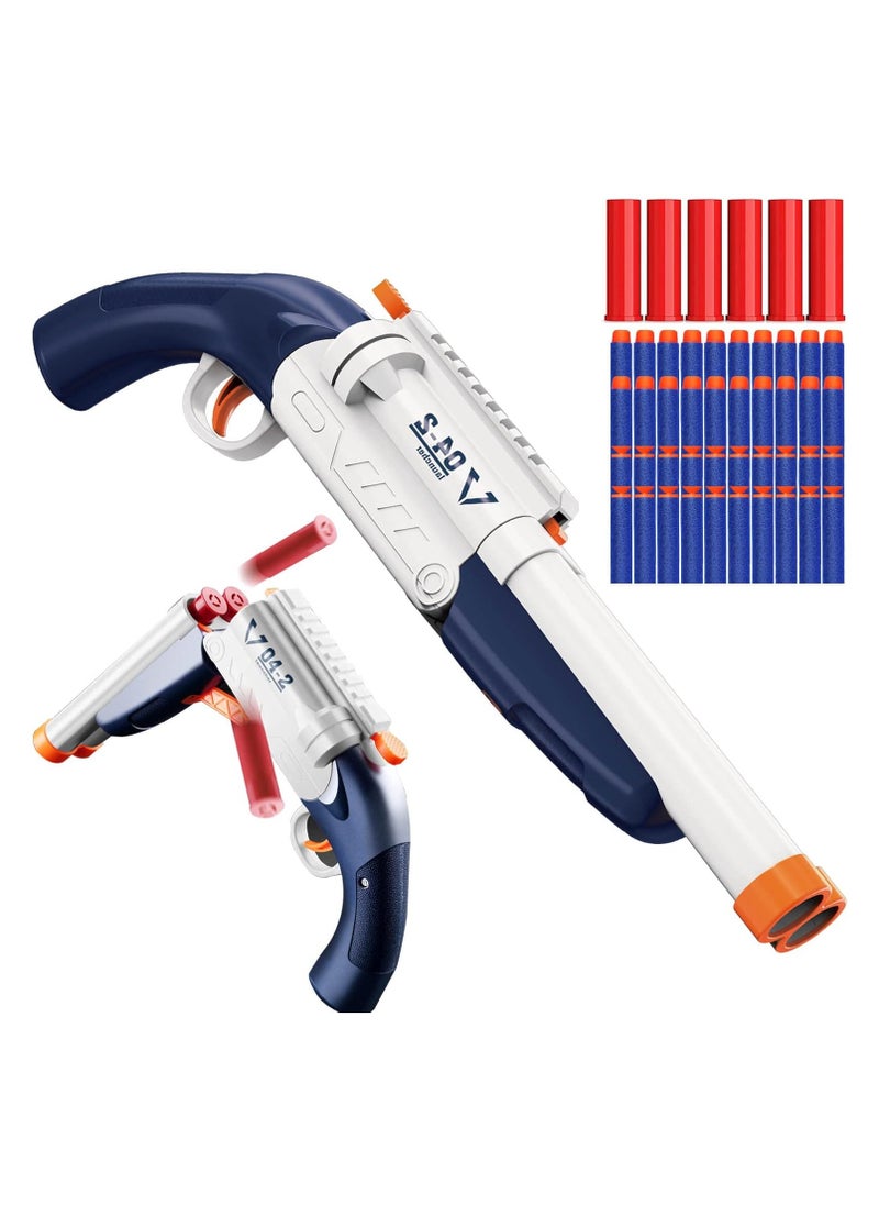 FUSIONPULSE Double Barrel 2 in 1 Blaster Shotgun with 20 Foam Bullets & 6 Shell,Scope, Lights Empty Shell Ejecting  - Image 1
