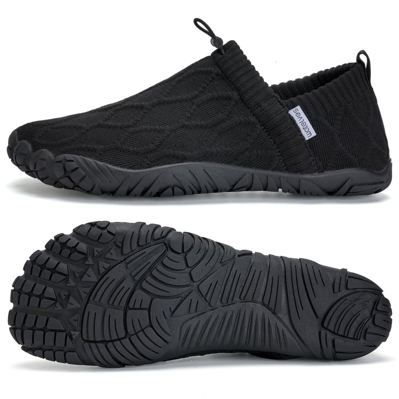 WateLves Barefoot Water Shoes Women Men Minimalist Comfortable Walking Shoes Beach Outdoor Running Sneakers (Black,38) - Image 3