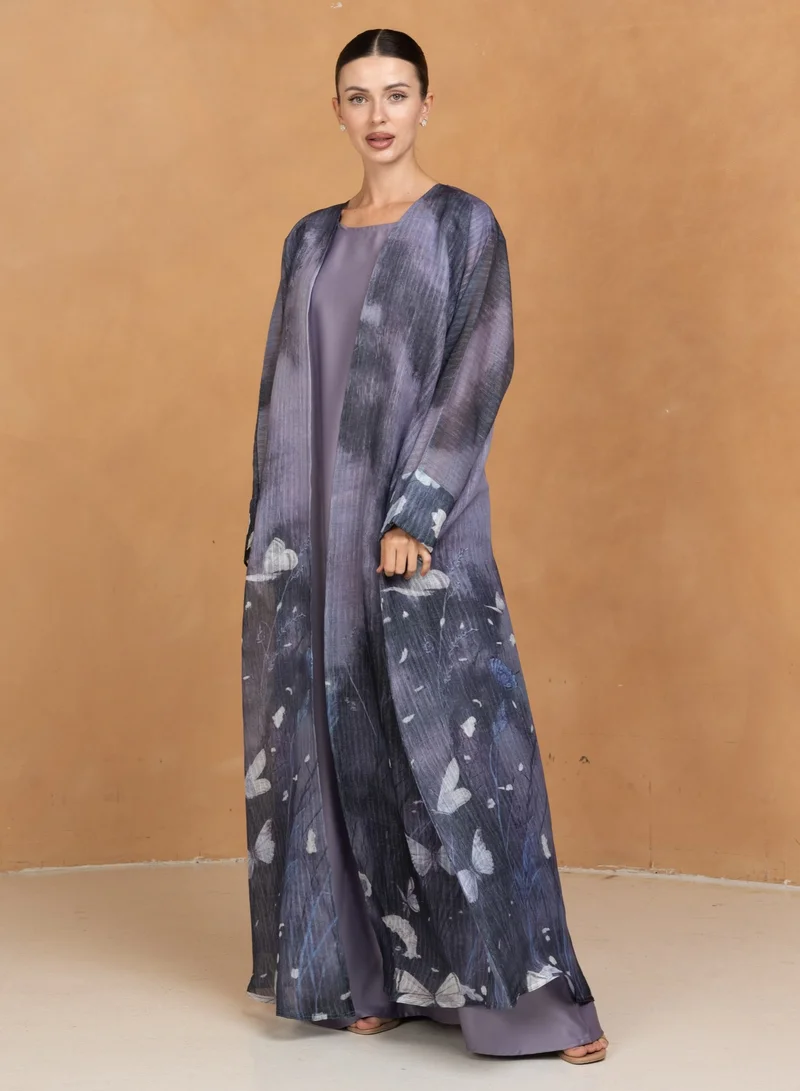 Front open abaya with sheila