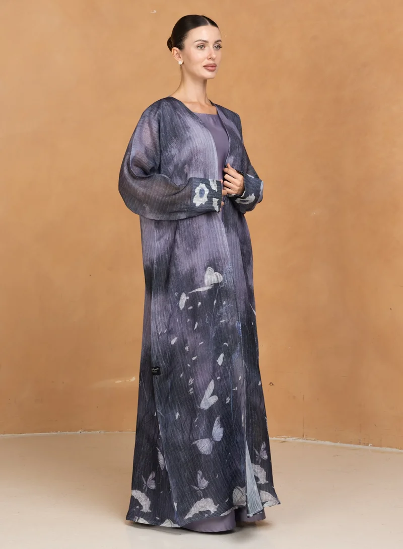 Meem by Mariyah Front open abaya with sheila