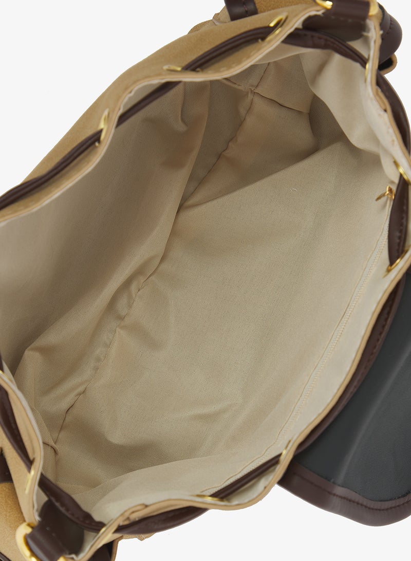 ELLA Two Tone Crossbody Bucket Bag - Image 4