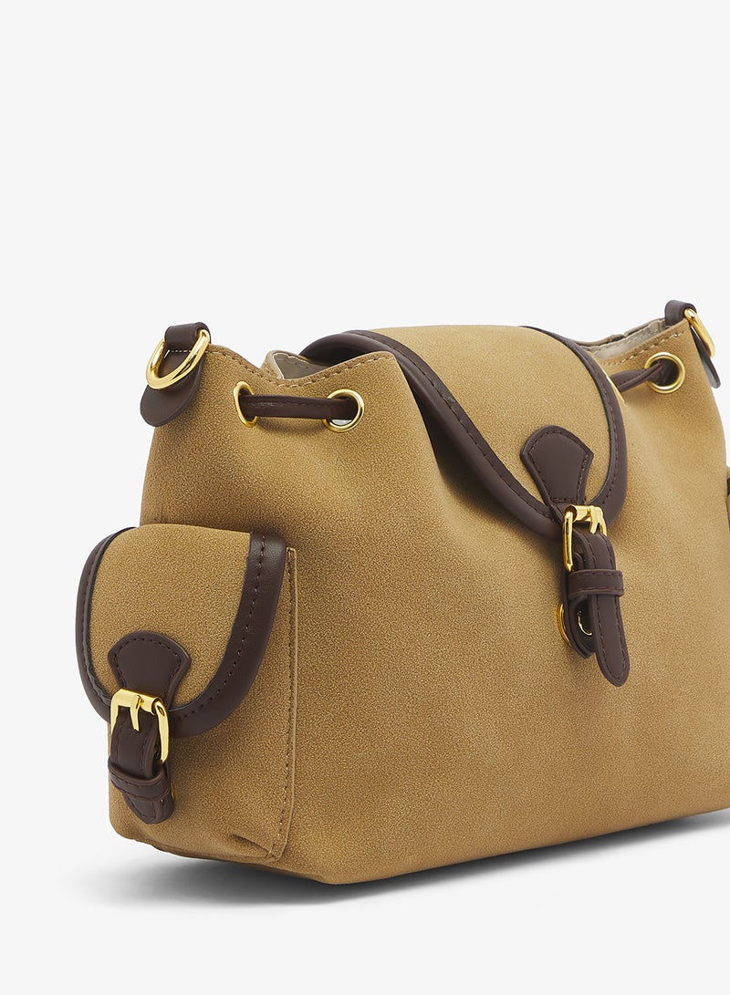 ELLA Two Tone Crossbody Bucket Bag - Image 3