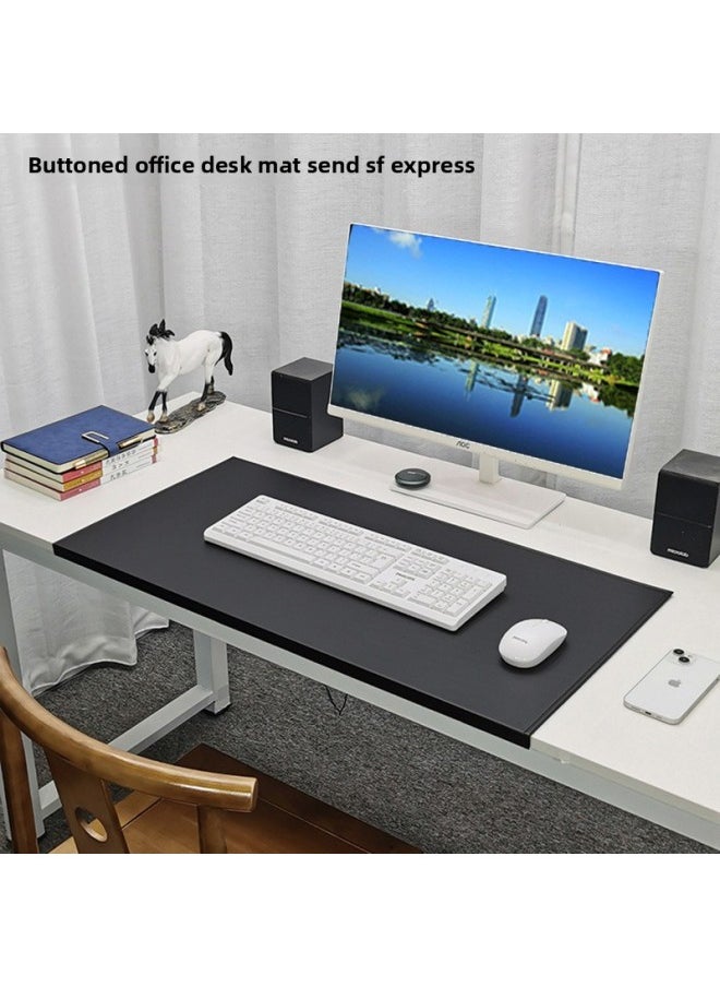 Buckle Hanging Edge Computer Office Writing Desk Pad Folding Edge Elbow Pad Hardened And Thickeneded Lock Line Household Leather Mouse-Color:900x580mm-3.8mm-Pattern:Hanging Edge Gray Mat  - Image 2