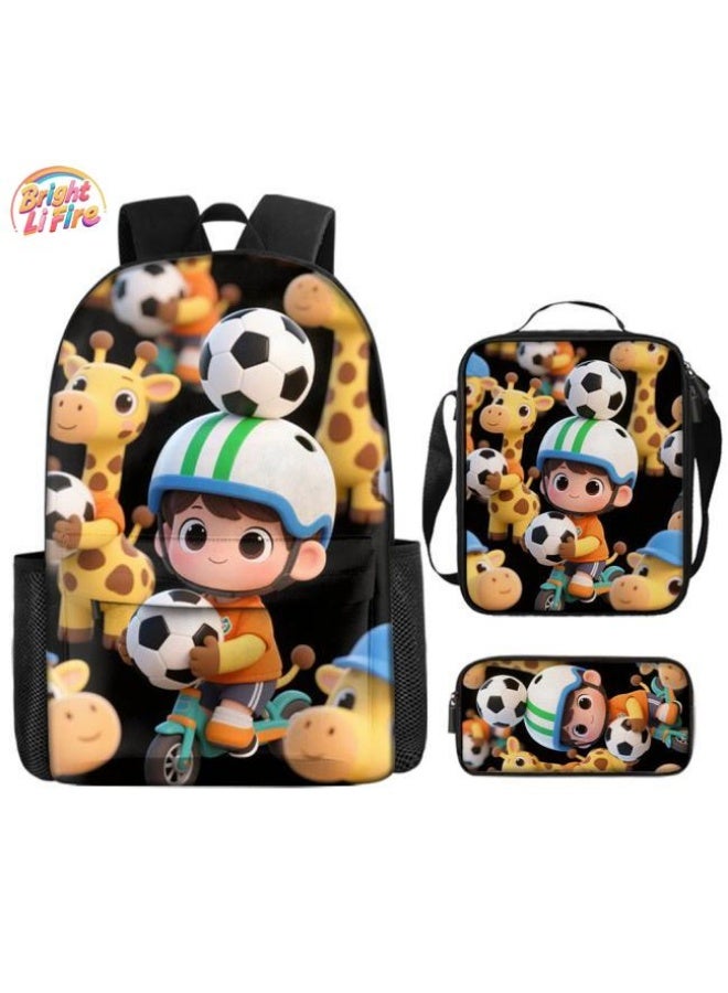 Bright Li Fire Fashion is unlimited! Cartoon bag three-piece set, suitable for a variety of scenes for students and teenagers (available for students, children, friends on outings, mountain climbing, school, etc.) - 109 - Image 1