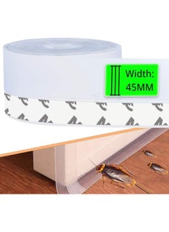 MIZAJIC Weather Stripping Door Seal 16.5Ft, Silicone Door Bottom Seal, Soundproof and Anti-Collision Adhesive Transparent Seal Strip for Doors and Windows Gaps (45mm)  - Image 1