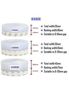 MIZAJIC Weather Stripping Door Seal 16.5Ft, Silicone Door Bottom Seal, Soundproof and Anti-Collision Adhesive Transparent Seal Strip for Doors and Windows Gaps (45mm)  - Image 3