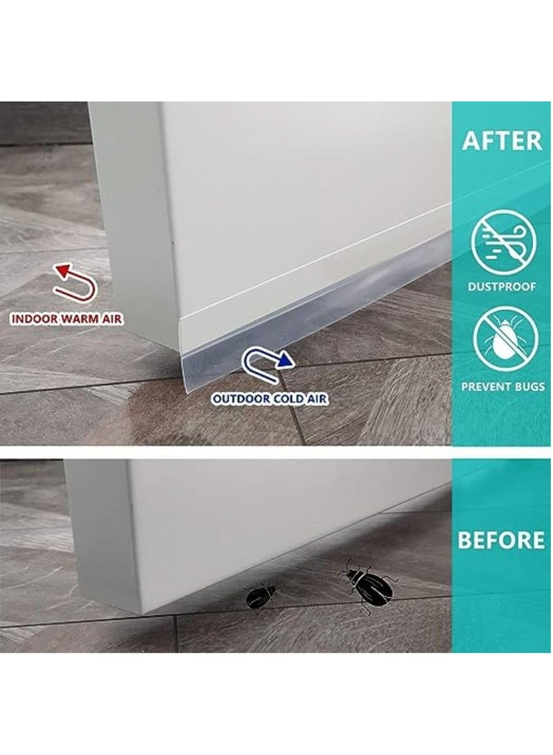 MIZAJIC Weather Stripping Door Seal 16.5Ft, Silicone Door Bottom Seal, Soundproof and Anti-Collision Adhesive Transparent Seal Strip for Doors and Windows Gaps (45mm) - Image 5