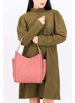 Michael Kors Women Brand Logo Shoulder Bag 30 H x 28 L x 11 W cm, Pink  - Image 2