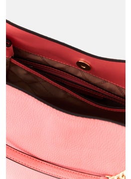 Michael Kors Women Brand Logo Shoulder Bag 30 H x 28 L x 11 W cm, Pink  - Image 4