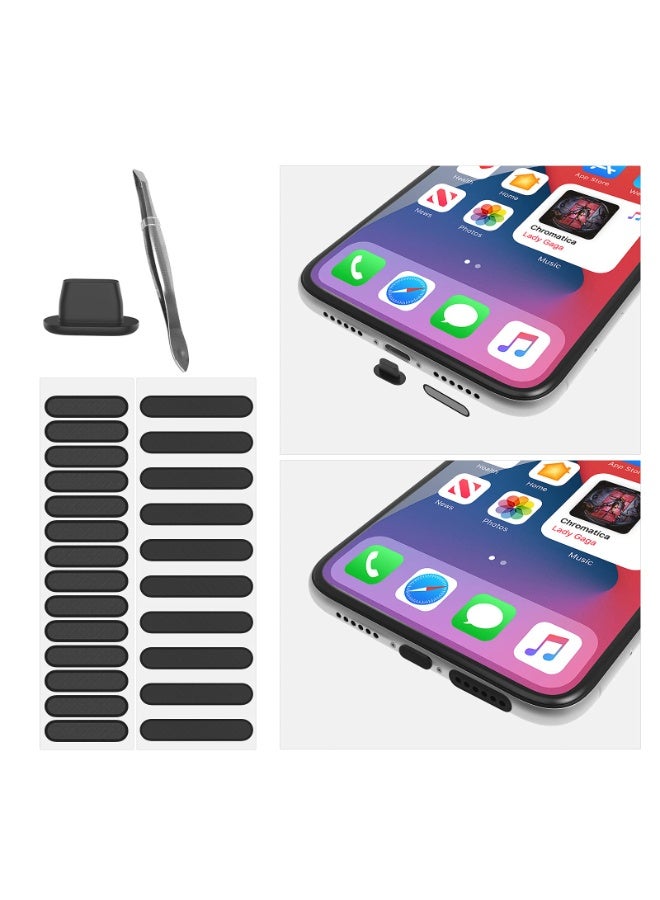 طقم سدادات مضادة للغبار 2 في 1 لهواتف iPhone، سدادة مضادة للغبار × 5، ملصق مقاوم للغبار لشبكة السماعة × 2، طقم مقاوم للغبار لهواتف iPhone 14، 13، 12، 12 Pro، 12 Mini، 11، 11 Pro Max، 11 Pro، X، Xs Max، XR، 8، 8 Plus، 7 Plus - Image 1