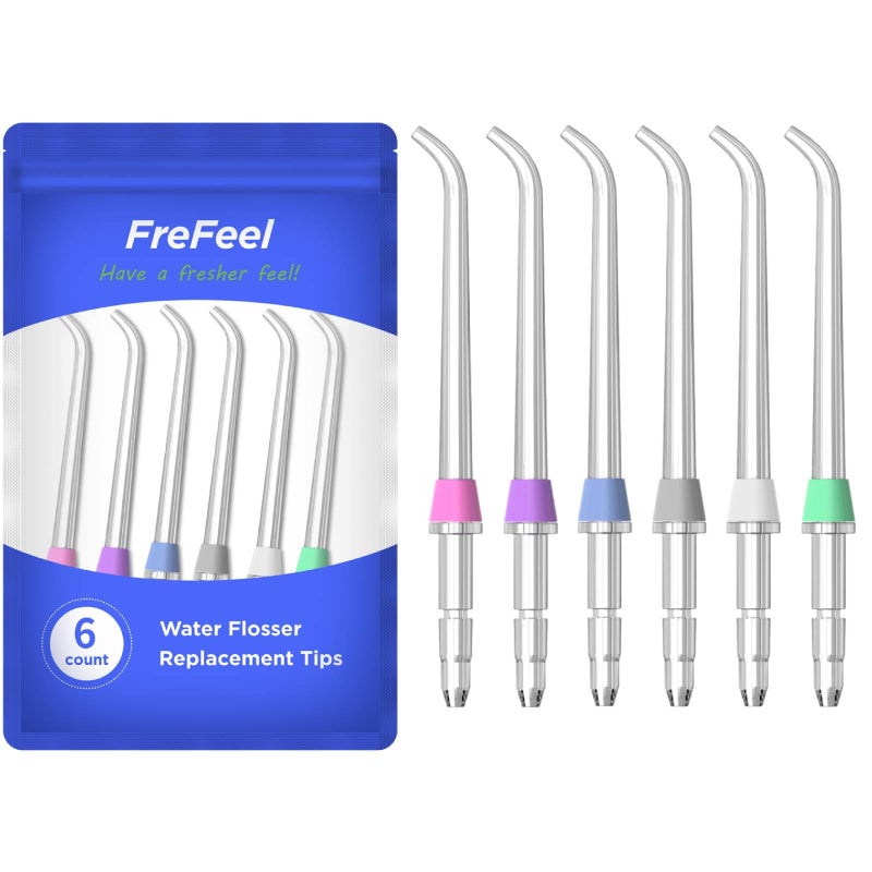 FreFeel Replacement Heads for Waterpik, Replacement Picks for Water Pik Water Flosser (6 Classic Jet Tips) - Image 1