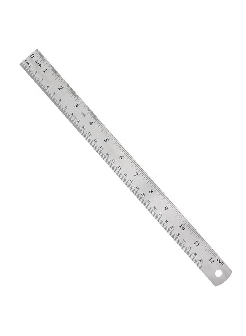 Deli 1-Piece Steel Ruler 30cm Length With Dual Readings - Image 2