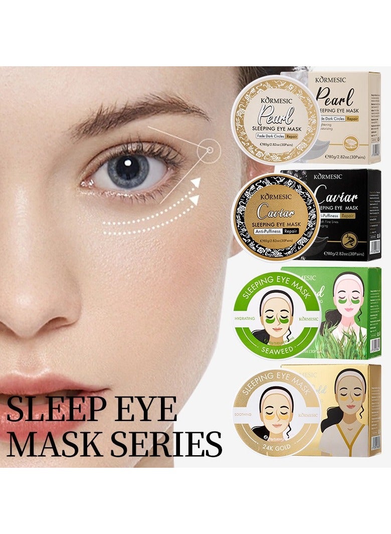 Kormesic 5pcs-بيضاء اللؤلؤ بين عشية وضحاها قناع العين 80 جرام (60 قطعة/30 زوج) - Image 4