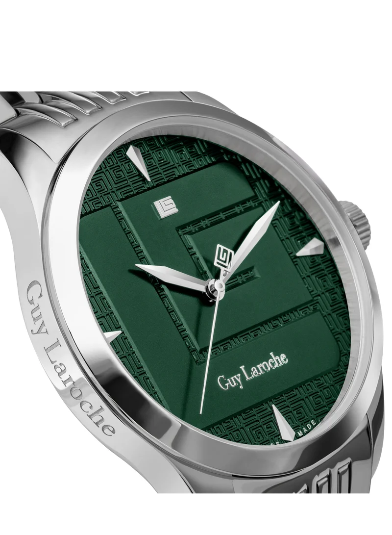 Guy Laroche Maxime Watch for Men with Silver Stainless Steel Bracelet 40 mm 5 Atm