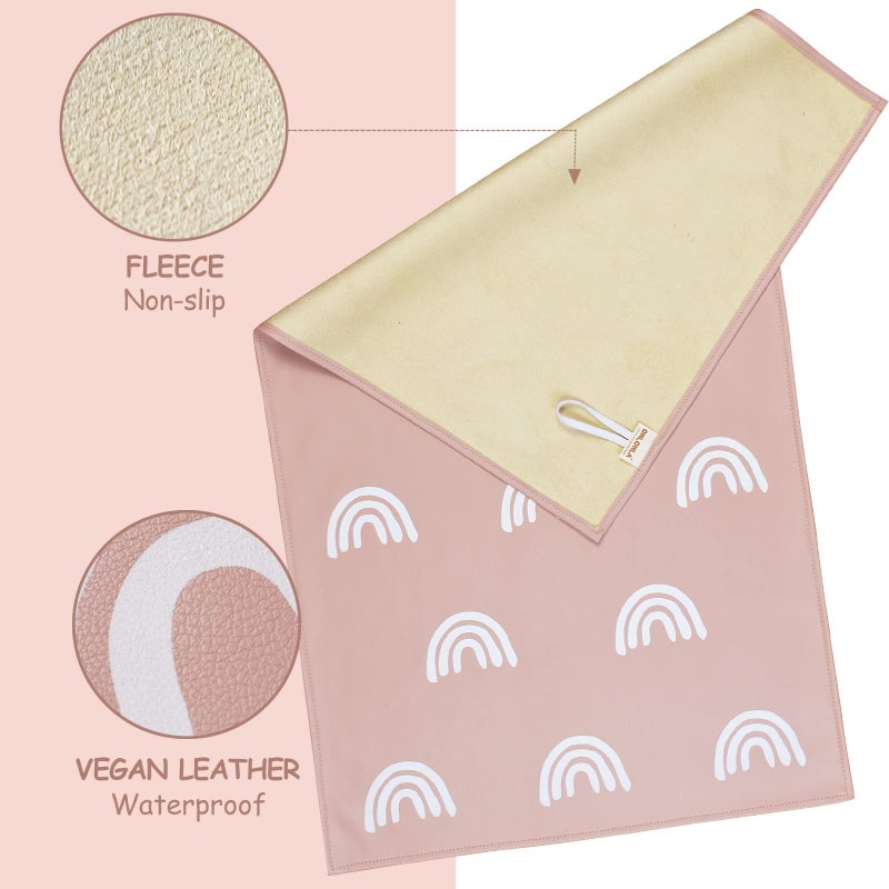 Owlowla Baby Diaper Changing Pad Portable Changing Mat Travel Changing Pad Liner for Baby and Small Toddler(Gray&Rainbow) - Image 2
