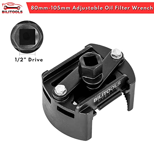 BILITOOLS Universal Oil Filter Wrench Removal Tool Adjustable, 80-105mm (3.15-4.13 inch), 1/2" Drive - Image 5