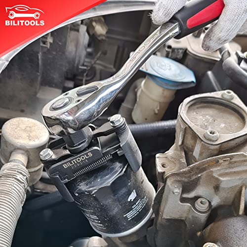 BILITOOLS Universal Oil Filter Wrench Removal Tool Adjustable, 80-105mm (3.15-4.13 inch), 1/2" Drive - Image 2