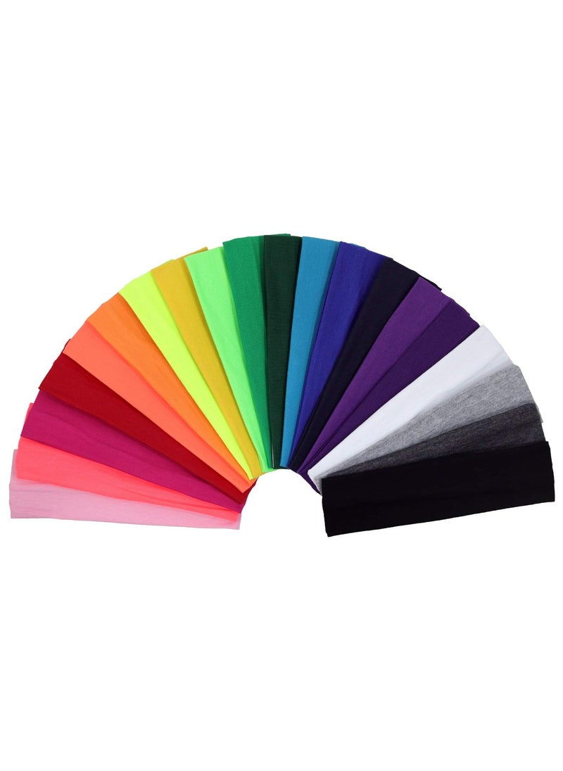 Kenz Laurenz Laurenz 12 Cotton Headbands For Women Non Slip Elastic Sweat Hairbands Soft Fabric Hair Bands For Women'S Hair, Workout Yoga Running Sport Thin Hair Wrap For Girls 