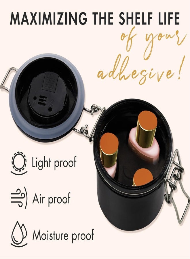 Embagol False Lash Glue Storage Tank With Thermometer Adhesive Carbon Sealed Leak-proof Containers Grafting Eyelash Extension Supplies(BLACK) - Image 3