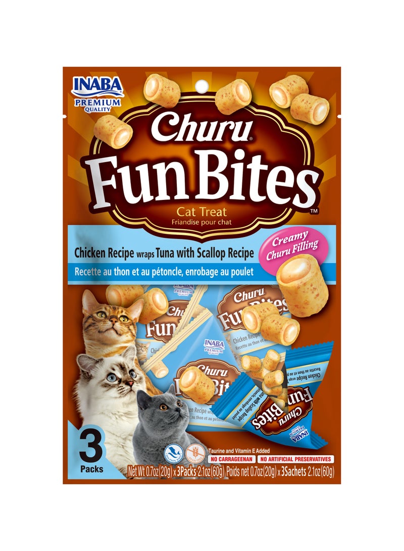 INABA Churu Fun Bites Chicken Wrap Tuna With Scallop Recipe 36G - Image 1