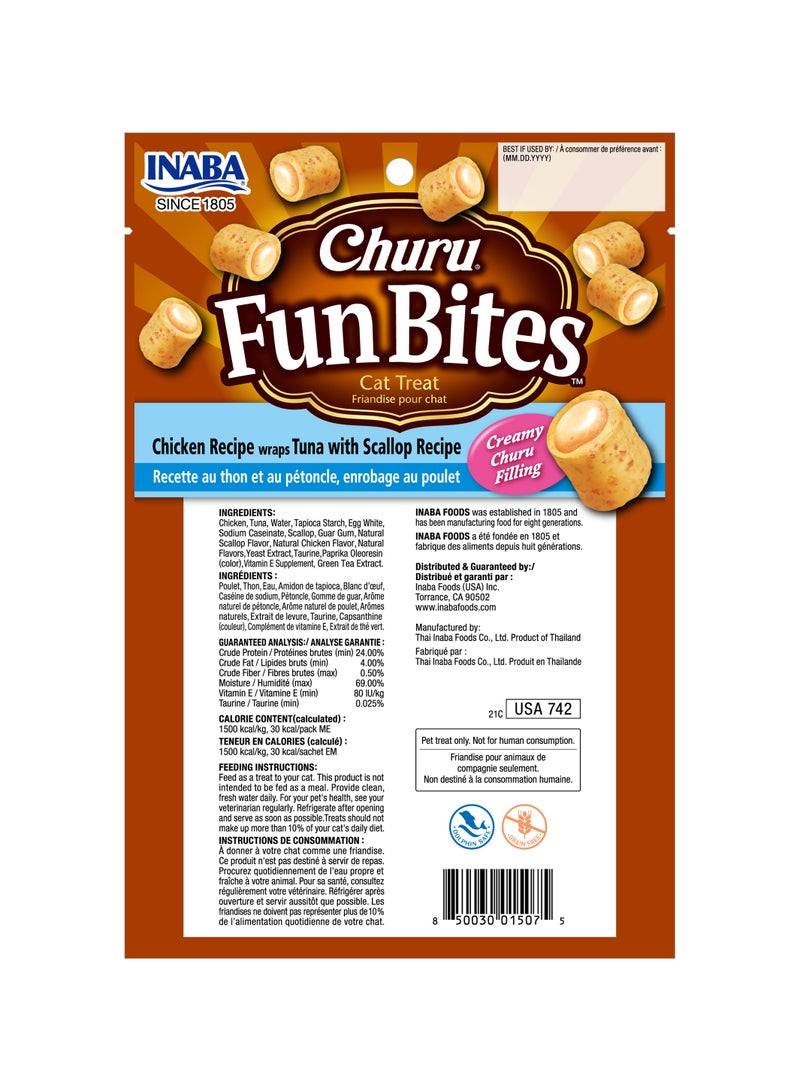 INABA Churu Fun Bites Chicken Wrap Tuna With Scallop Recipe 36G - Image 2