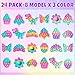 Asoulin 24PCS Dinosaur Pop Fidget Keychain Easter Gifts Party Favors for Kids 48 812 Easter Egg Fillers Goodie Bag Stuffer Classroom Treasure Box Toy Carnival Prizes Pinata Birthday Return Gift for Boy Girl - Image 4