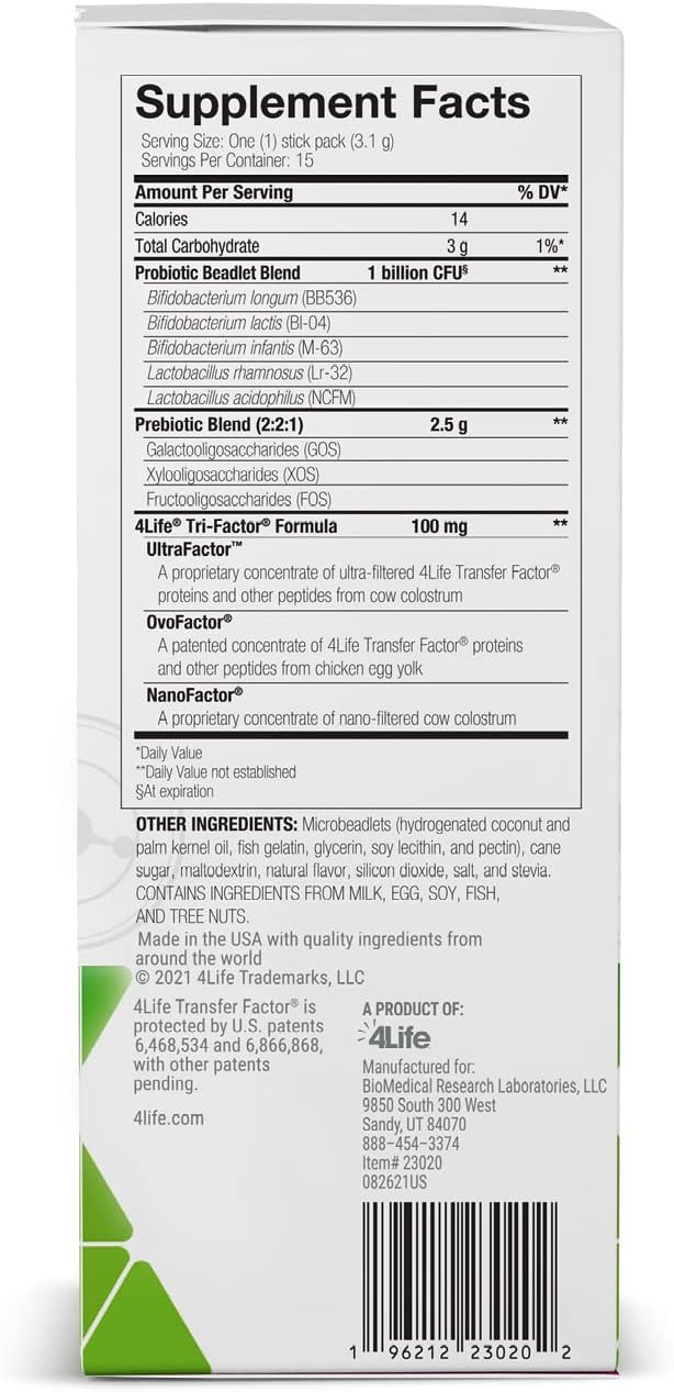 4Life Preo Biotics  Prebiotic and Probiotic Blend for Microbiome Gut and Immune System Support  Digestive Health Supplement  15 Packets - Image 2
