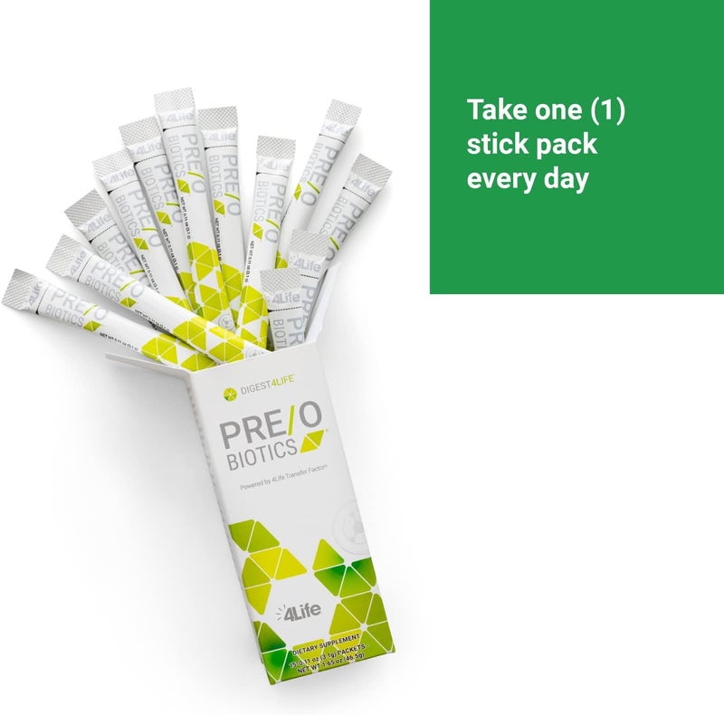 4Life Preo Biotics  Prebiotic and Probiotic Blend for Microbiome Gut and Immune System Support  Digestive Health Supplement  15 Packets - Image 4