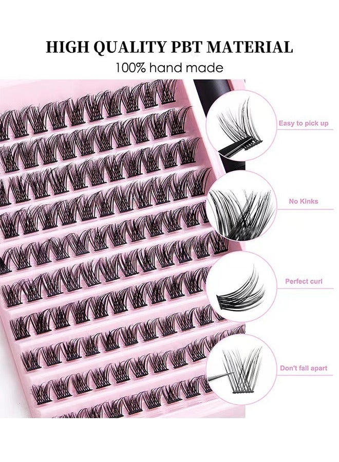 أبترين False Eyelash 120 Clusters， Bond and Seal Eyelash Glue and Lash Tweezers for DIY Eyelash Extension Fake Lashes，Single Cluster False Eyelashes Set Natural - Image 4