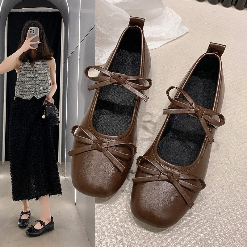 Vintage Fragrant Style Mary Jane Shoes All-Match Shallow French Style Dress Round Toe Ballet Shoes Women'S Summer - Image 5
