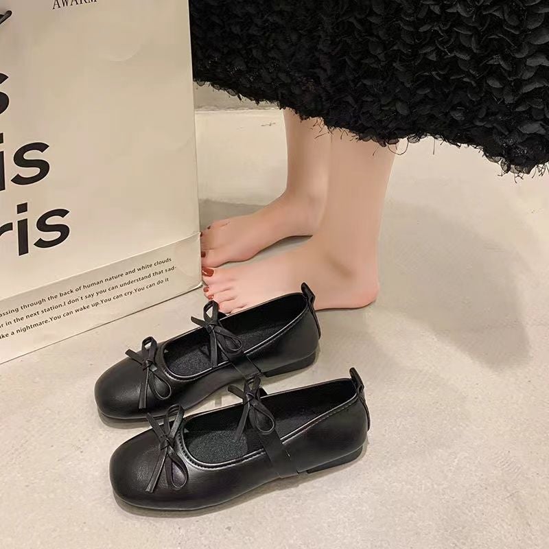 Vintage Fragrant Style Mary Jane Shoes All-Match Shallow French Style Dress Round Toe Ballet Shoes Women'S Summer - Image 2