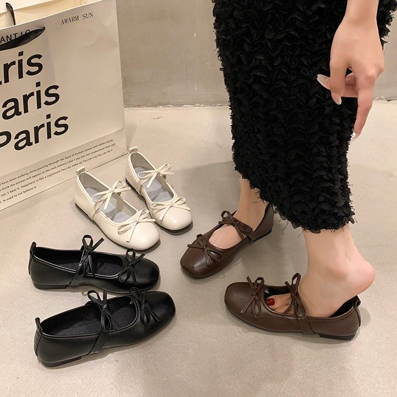 Vintage Fragrant Style Mary Jane Shoes All-Match Shallow French Style Dress Round Toe Ballet Shoes Women'S Summer - Image 3