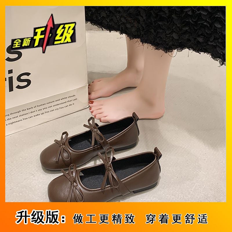 Vintage Fragrant Style Mary Jane Shoes All-Match Shallow French Style Dress Round Toe Ballet Shoes Women'S Summer - Image 1