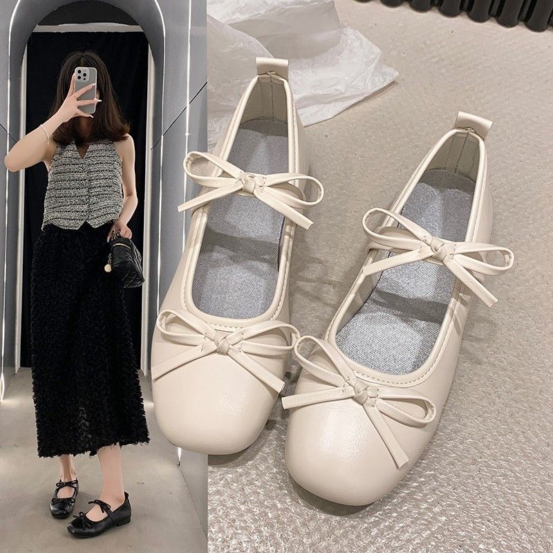 Vintage Fragrant Style Mary Jane Shoes All-Match Shallow French Style Dress Round Toe Ballet Shoes Women'S Summer - Image 4