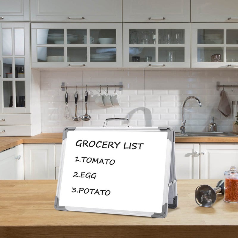 TSJ OFFICE Small Dry Erase White Board - TSJ OFFICE 12" x 16" Mini Easel Desktop Double Sided Whiteboard, Portable Magnetic Board on Table Top with Holder for Drawing, Teacher Instruction, Memo Board - Image 4