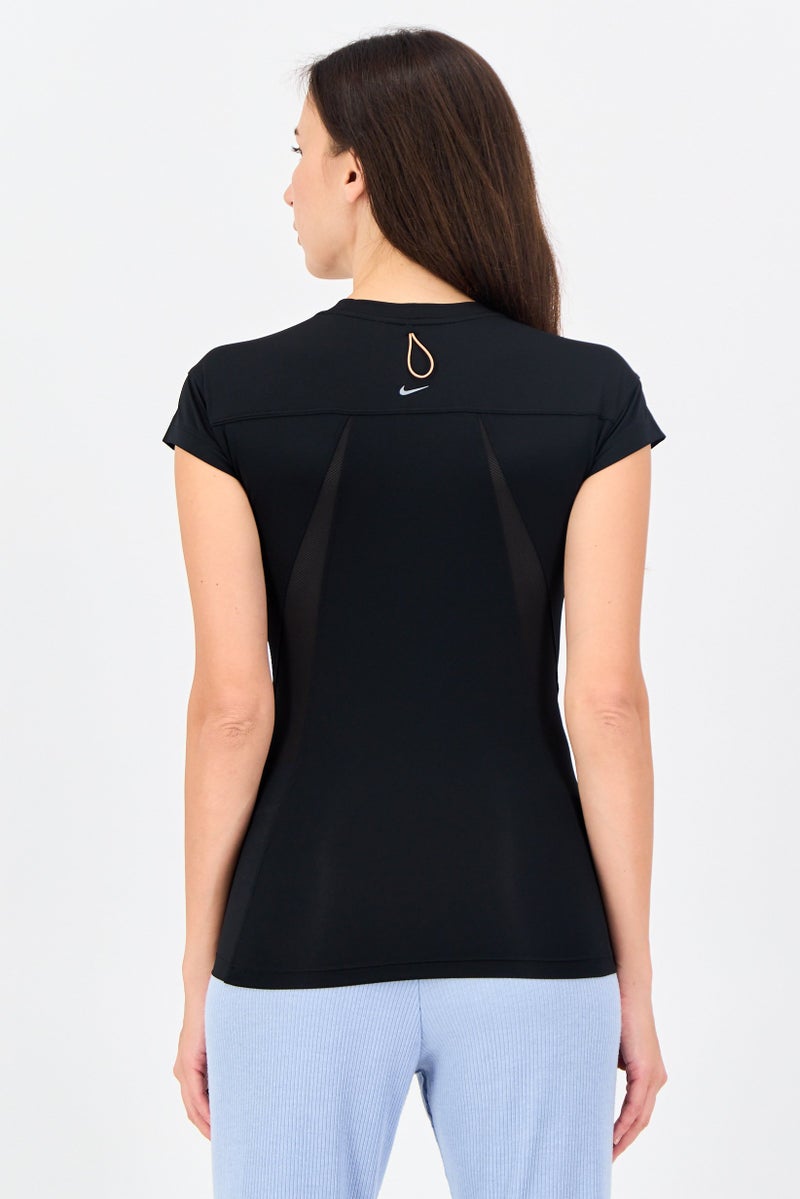 Nike Women Slim Fit Short Sleeve Running Top, Black - Image 2