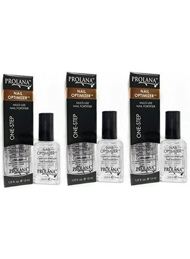 (3 Pieces) Prolana Nail Optimizer Onestep Multi Use Nail Fortifier Nail Hardener Nail Strengthener Optium Strength Nail Treatment .150Mls/ 15 Millilitres (3 Pack)
