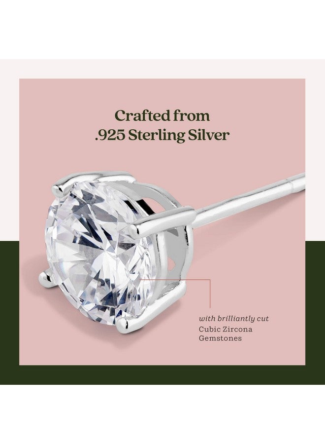 Kezef Sterling Silver Cubic Zirconia Stud Earrings Premium S925 Silver Cz Studs For Women & Men 3Mm Cz Earrings In Sterling Silver - Image 3