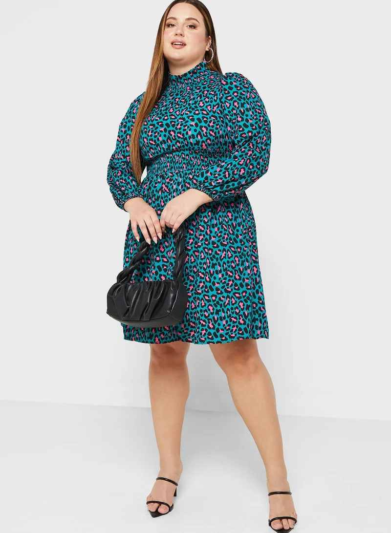 Ella Plus High Neck Printed Dress