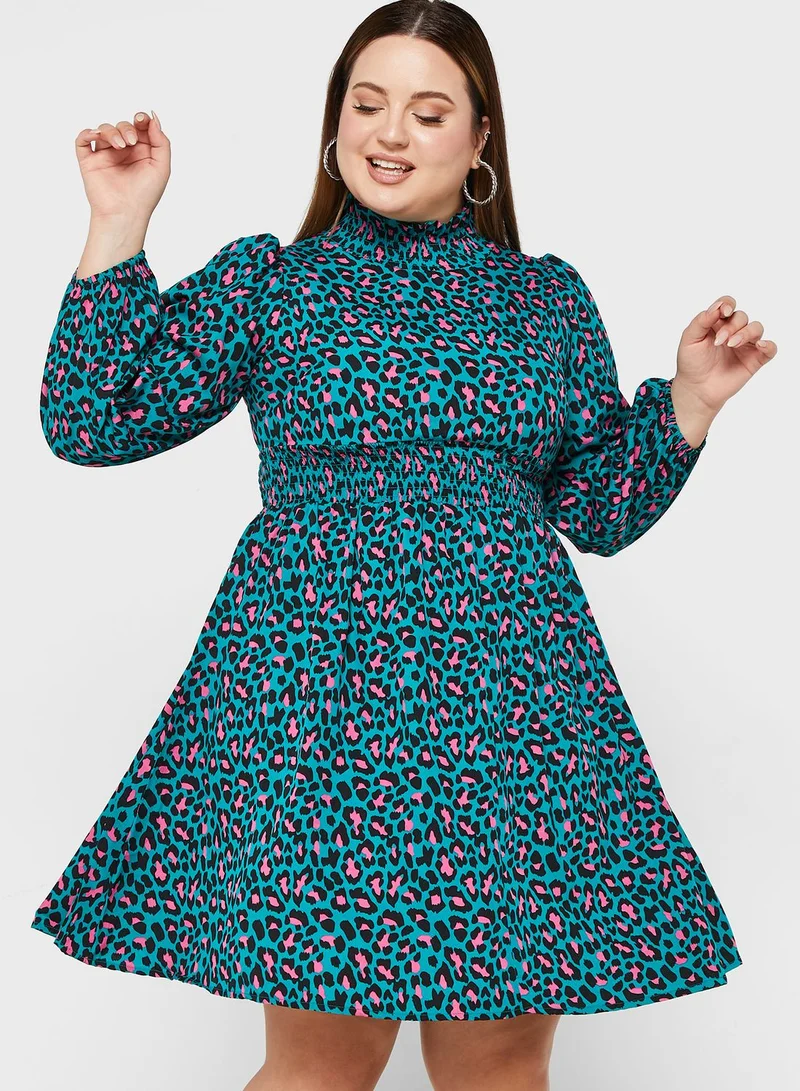 Ella Plus High Neck Printed Dress