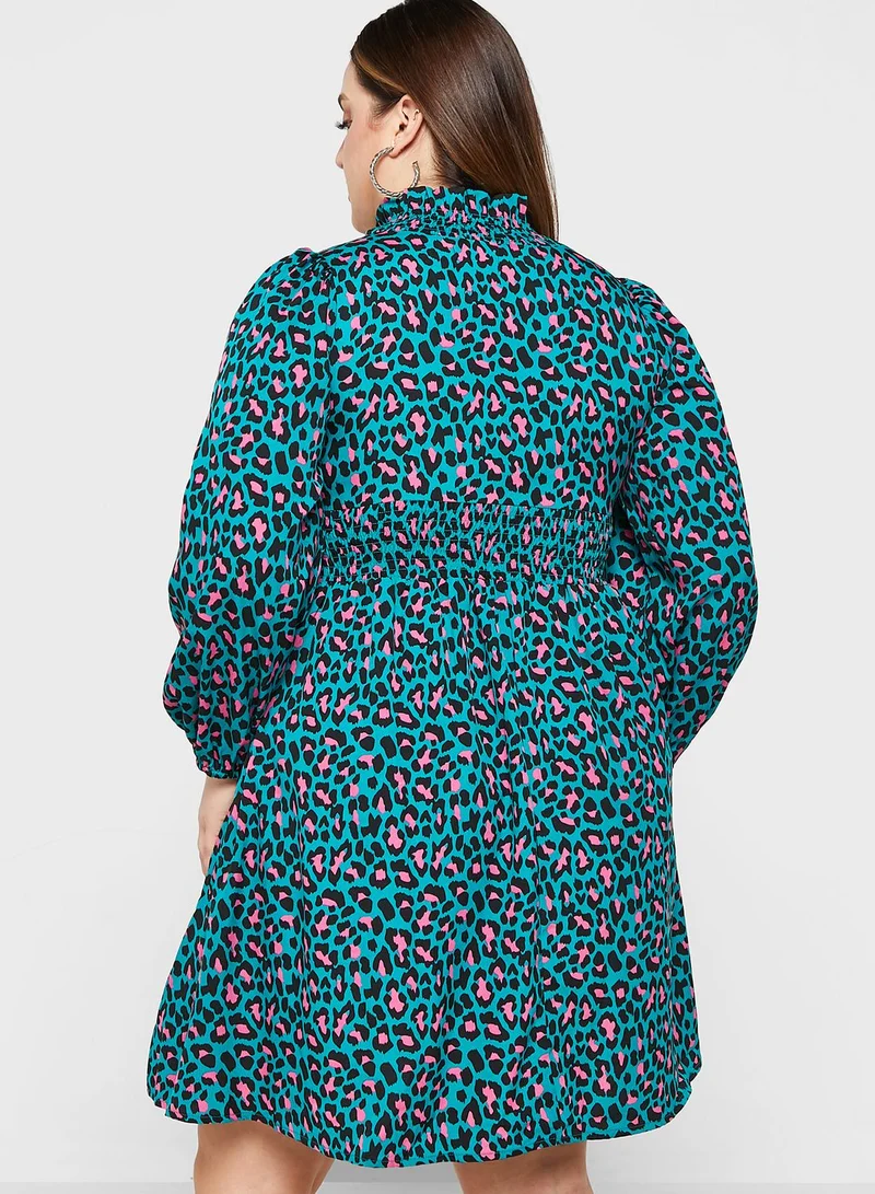 Ella Plus High Neck Printed Dress
