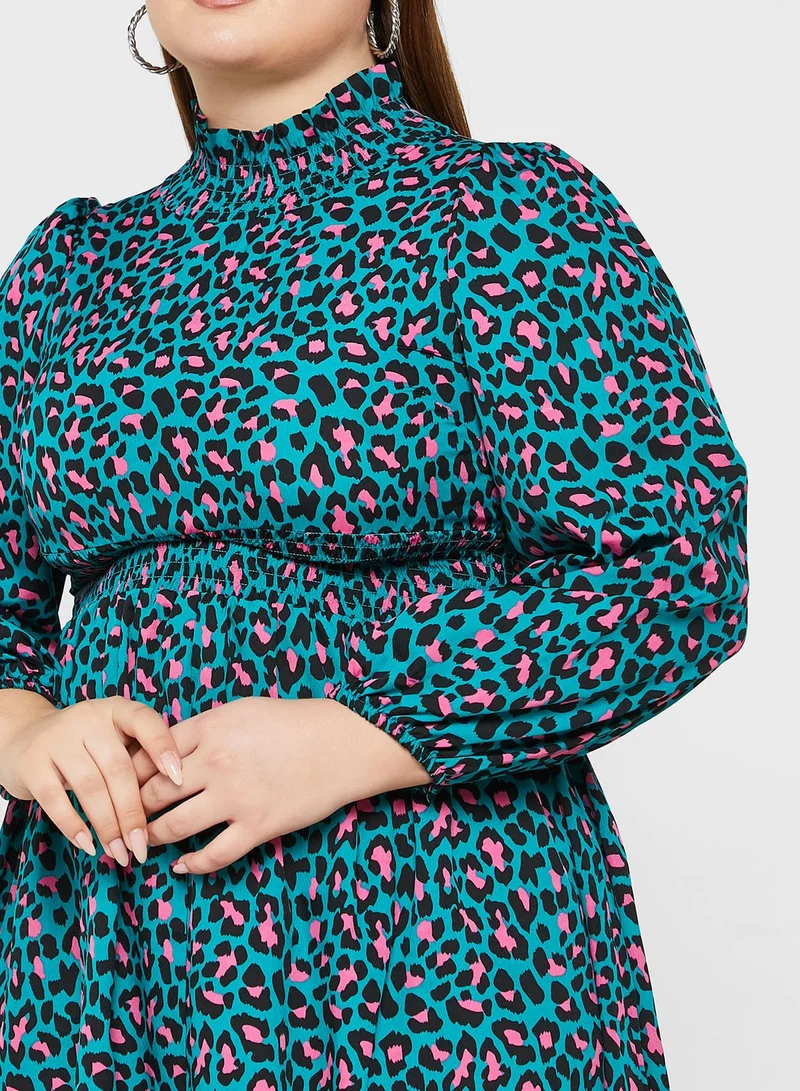 Ella Plus High Neck Printed Dress