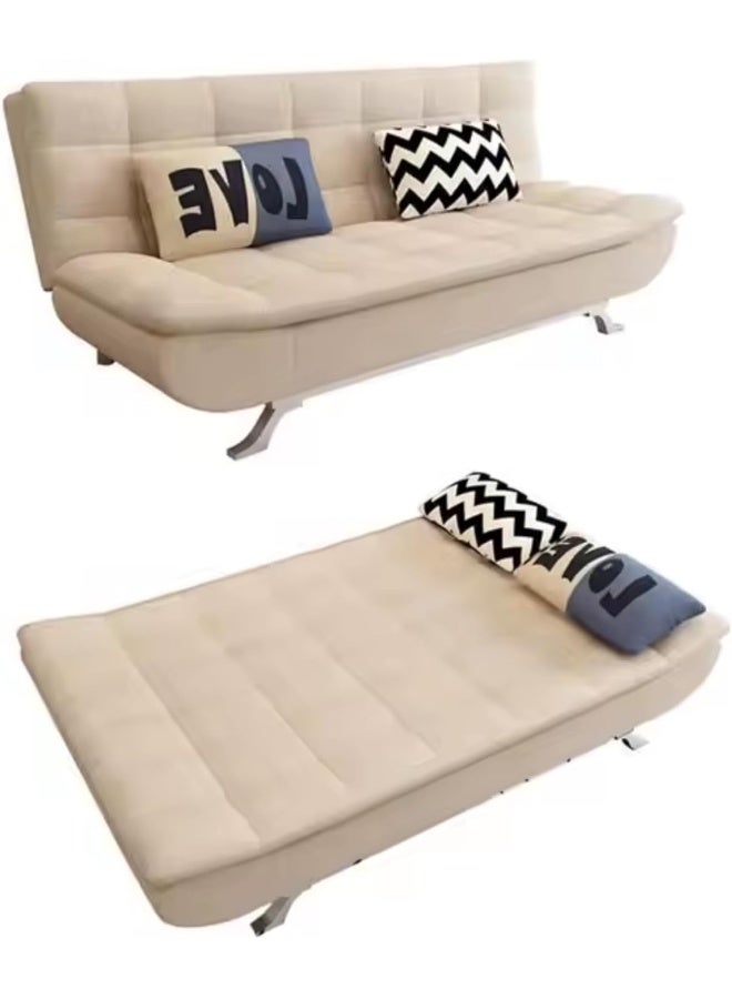 Convertible Sofa Bed  Foldable, Adjustable, and Contemporary Sofa, Modern Sleeper for Living Room (Beige)