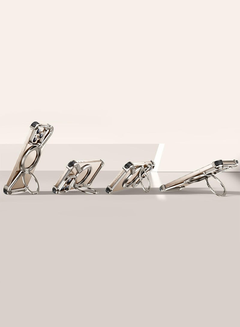 CATANES (for iPhone 16 Pro Max) 3 Pack Case and 2 Screen Protectors 360° Rotation, Aluminum and Metal Stand, Frameless, Shock Grade Protective Case Silver - Image 5