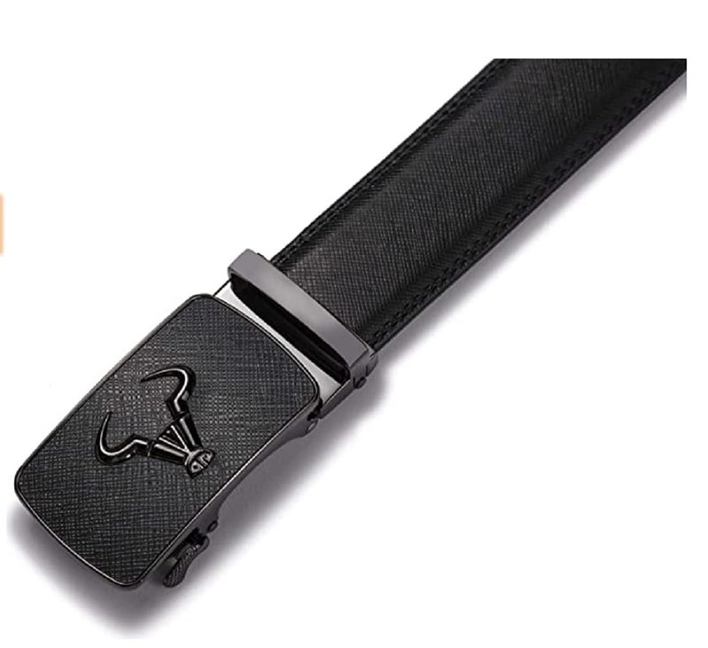 Contacts Genuine Leather Belt for Men with Autolock Buckle - Micro Adjustable Belt Fit Everywhere | Formal & Casual | Elegant Gift Box (Black Saffiano) - Image 4