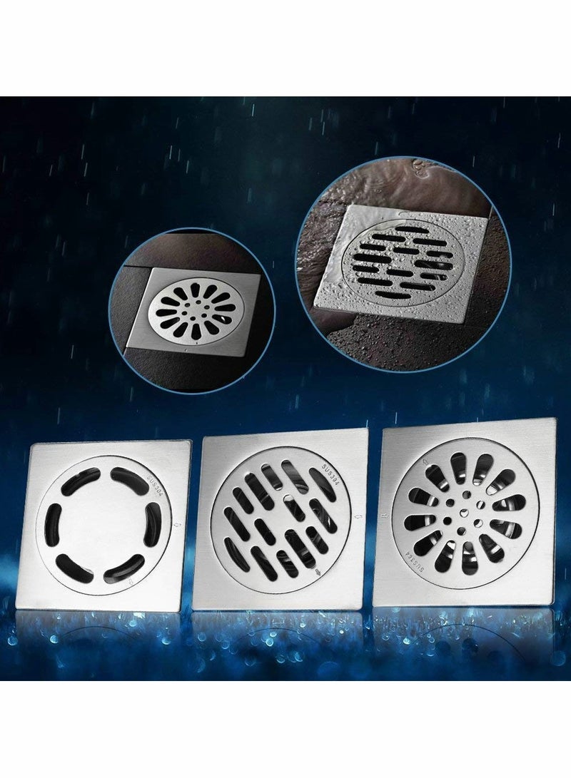 إكسفور Stainless Steel Square Anti-odor Floor Drain, Anti-odor Anti-clogging Bathroom Floor Drain with Removable Strainer Cover, Anti-Clogging for Kitchen, Washroom, Garage Basement - Image 4