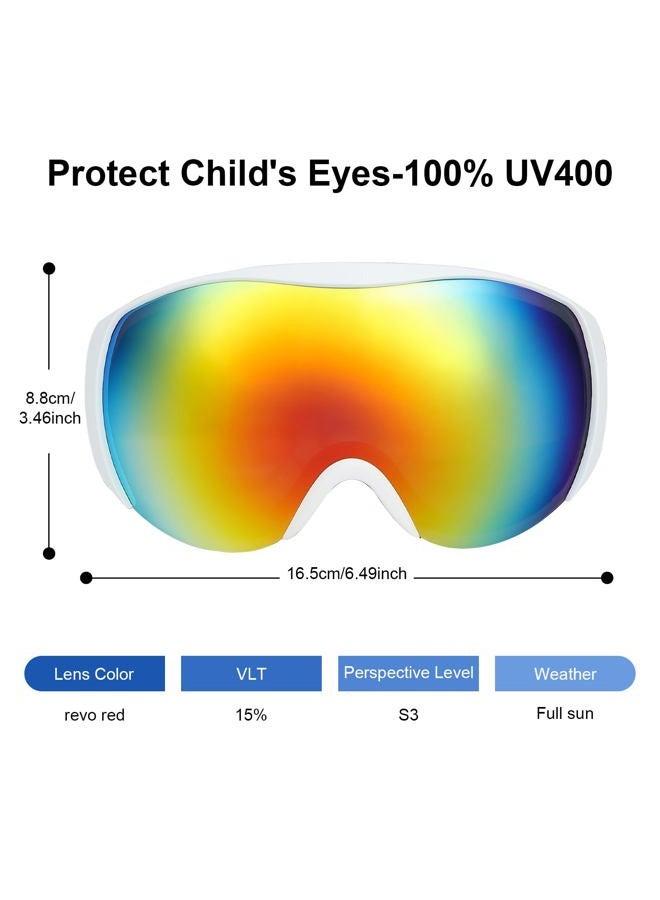 YooxArmor OTG Kids Ski Goggles,Anti fog Skiing Snowboard Goggles with Double Lenses for Children 6-14 Years,100% UV 400 Protection for Boys Girls,Helmet Compatible - Image 3